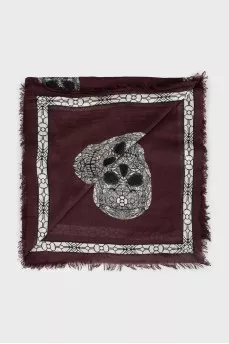 Scarf with skull print