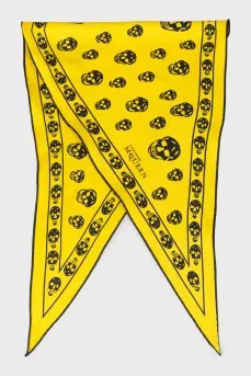 Silk scarf with skull print