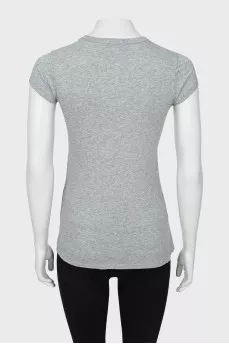 Gray ribbed T-shirt
