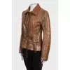 Leather jacket with buckle waist