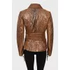 Leather jacket with buckle waist
