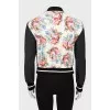 Zip bomber in floral print