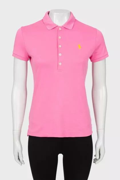 Pink logo polo