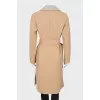 Two-tone belted coat