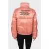 Pink cropped down jacket