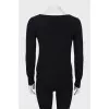 Black wool sweater with pattern