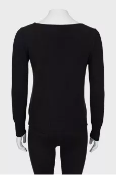 Black wool sweater with pattern