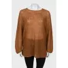 Oversized woven sweater