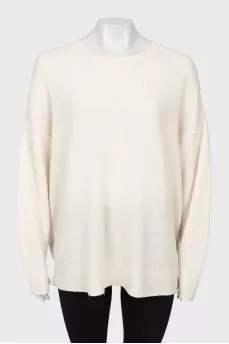 White oversized sweater