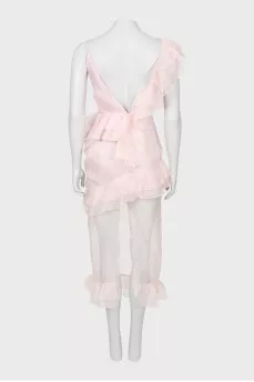 Silk dress with ruffles