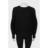 Wool sweater with puff sleeves