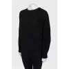 Wool sweater with puff sleeves