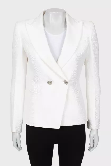 White jacket with silver buttons