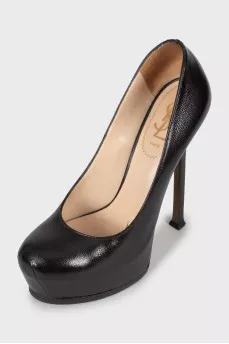 Black leather shoes