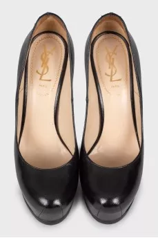 Black leather shoes