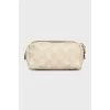 Leather cosmetic bag with branded embossing