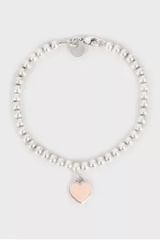 Silver bracelet with heart pendant