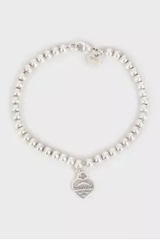 Silver bracelet with heart pendant