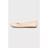 Woven leather ballerinas