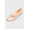 Woven leather ballerinas