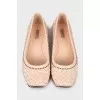 Woven leather ballerinas