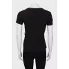Black T-shirt decorated with flowers