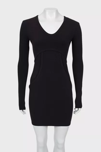 Mini dress with raised seams