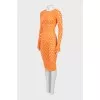 Orange dress with perforation and tag