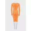 Orange dress with perforation and tag