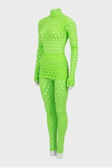 Green suit with tag