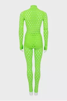 Green suit with tag