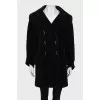 Double-breasted velor coat