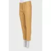 Linen trousers with stitched creases