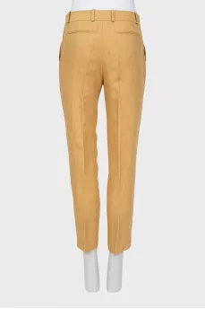 Linen trousers with stitched creases