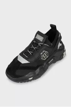 Two-tone chunky sneakers