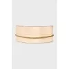 Leather belt with gold-tone hardware