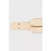 Leather belt with gold-tone hardware