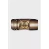 Textile belt with gold buckle