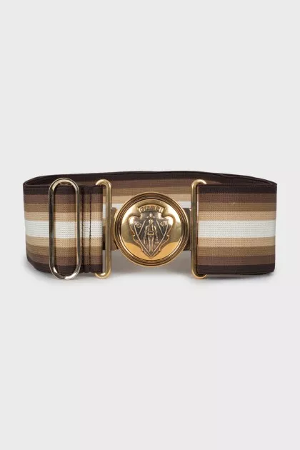 Textile belt with gold buckle