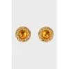 Gold clip-on earrings