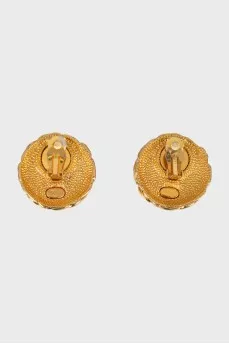 Gold clip-on earrings