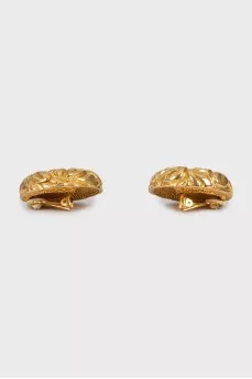 Gold clip-on earrings