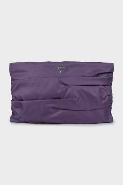 Textile clutch with drapery