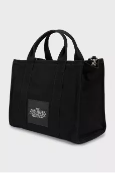 Black textile tote bag