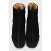 Suede ankle boots with shaped wedge