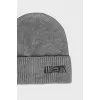 Men's knitted hat with logo