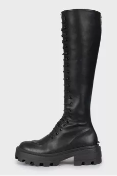 Leather lace-up boots