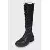 Leather lace-up boots