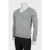 Men's gray V-neck jumper