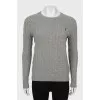 Wool sweater with embroidered logo